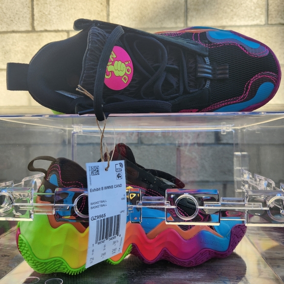 ADIDAS EXHIBIT B MID - WOMENS SZ 7.5 CANDACE PARKER - GZ9565 - BLACK MULTICOLOR - Picture 8 of 10